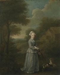 Miss Wood with her Dog, c.1730 (oil on canvas) | Obraz na stenu