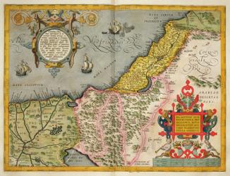 Palestine and the Promised Land, from the 'Theatrum Orbis Terrarum', 1603 (coloured engraving) | Obraz na stenu