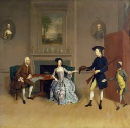 John Orde, with his wife Anne, and his eldest Son, William, of Morpeth, Northumberland, c.1754-56 (oil on canvas) | Obraz na stenu
