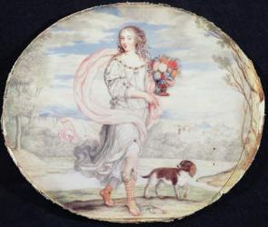Francoise Louis de la Baume le Blanc (1644-1710) Mademoiselle de la Valliere (gouache on vellum laid on card) | Obraz na stenu