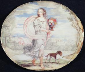 Francoise Louis de la Baume le Blanc (1644-1710) Mademoiselle de la Valliere (gouache on vellum laid on card) | Obraz na stenu