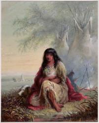 Sioux Indian Girl (w/c & gouache on paper) | Obraz na stenu