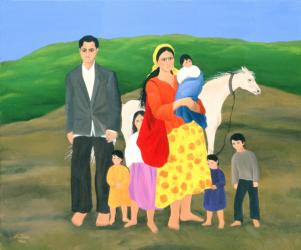 Gipsy Family, 1986 (oil on canvas) | Obraz na stenu