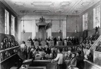 Central Criminal Court, The Old Bailey, engraved by H. Melville (engraving) (b/w photo) | Obraz na stenu