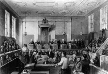 Central Criminal Court, The Old Bailey, engraved by H. Melville (engraving) (b/w photo) | Obraz na stenu