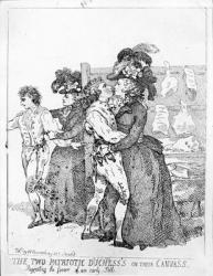 The Two Patriotic Duchess's on their Canvass, 1784 (engraving) | Obraz na stenu