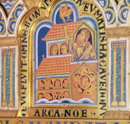 Noah and the Ark, detail of one of the 51 panels of the Verduner Altar, 1181 (champleve enamelwork) | Obraz na stenu