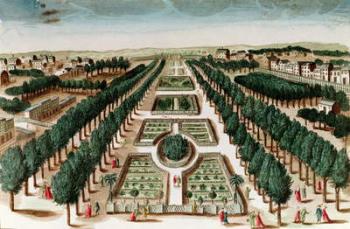 View of the Jardin des Plantes from the Cabinet d'Histoire Naturelle (coloured engraving) | Obraz na stenu