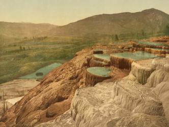 Pulpit Terraces from above, Yellowstone National Park, c.1898 (photochrom) | Obraz na stenu