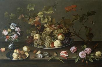 Still Life of Fruit, Flowers and Shells | Obraz na stenu