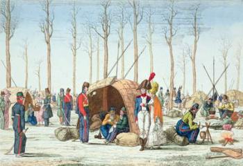 Bivouac of Russian troops on the Champs Elys̩es, Paris, 31 March 1814 (coloured engraving) | Obraz na stenu
