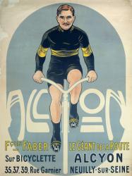 Poster depicting Francois Faber (d.1915) on his Alcyon bicycle (colour litho) | Obraz na stenu