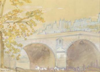 Pont Marie from Quai des Celestins, 1926 (w/c on paper) | Obraz na stenu