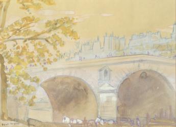 Pont Marie from Quai des Celestins, 1926 (w/c on paper) | Obraz na stenu