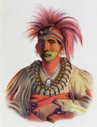Nowaykesugga, an Otto, illustration from 'The Indian Tribes of North America, Vol.3', by Thomas L. McKenney and James Hall, pub. by John Grant (colour litho) | Obraz na stenu