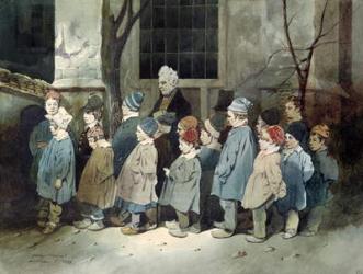 Schoolboys in the Playground (w/c on paper) | Obraz na stenu