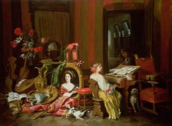 Interior with a Lady at a Harpsichord | Obraz na stenu