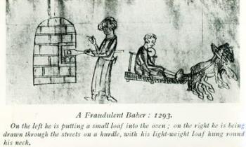 A Fraudulent Baker, 1293 (engraving) (b/w photo) | Obraz na stenu