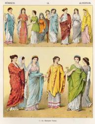 Female Roman Dress, from 'Trachten der Voelker', 1864 (colour litho) | Obraz na stenu