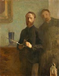 Self-Portrait with Waroquy, 1889 (oil on canvas) | Obraz na stenu