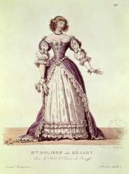 Madame Moliere, nee Armande Bejart (1642-1700) in the role of Elmire in 'Le Tartuffe' by Moliere (1622-73) (colour litho) | Obraz na stenu