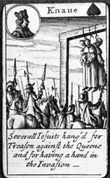 Several Jesuits hanged for Treason, Knave of Spades from a pack of playing cards (engraving) | Obraz na stenu