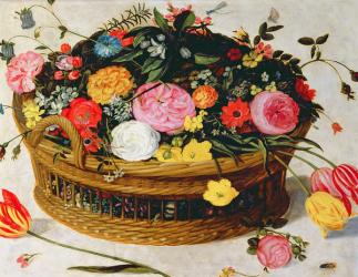 Basket of Flowers (oil on panel) | Obraz na stenu