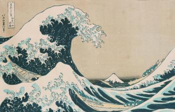 The Great Wave of Kanagawa, from the series '36 Views of Mt. Fuji' ('Fugaku sanjuokkei') pub. by Nishimura Eijudo (woodblock print) | Obraz na stenu