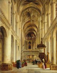 Interior of The Church of Saint-Etienne-du-Mont, Paris, c.1820 (oil on canvas) | Obraz na stenu