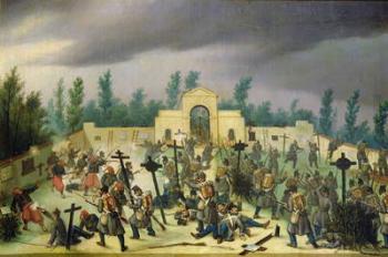 Scene from the Battle of Solferino: Fighting in the Cemetery (oil on canvas) | Obraz na stenu
