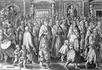 The return of Cosimo I after his coronation, engraved by Philips Galle, 1583 (engraving) | Obraz na stenu