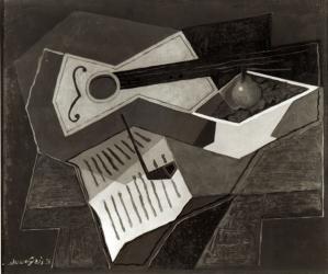 Guitar and Fruit bowl, 1926 (oil on canvas) (b/w photo) | Obraz na stenu