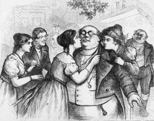 'It was a pleasant thing to see Mr. Pickwick in the centre of the group', illustration from 'The Pickwick Papers' by Charles Dickens (engraving) | Obraz na stenu