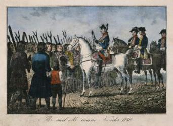 Frederick the Great with the farmers (colour litho) | Obraz na stenu
