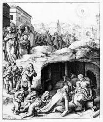 The Adoration of the Magi, engraved by Hendrik Goltzius, c.1585 (engraving) | Obraz na stenu