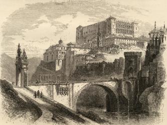 Toledo, Spain, illustration from 'Spanish Pictures' by the Rev. Samuel Manning (engraving) | Obraz na stenu
