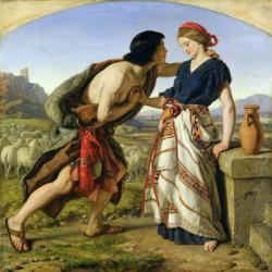 The Meeting of Jacob and Rachel, 1853 (oil on canvas) (see 141378) | Obraz na stenu