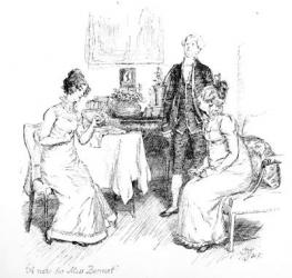 'A note for Miss. Bennet', illustration from 'Pride & Prejudice' by Jane Austen, edition published in 1894 (engraving) | Obraz na stenu