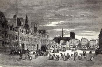 Hotel de Ville, Paris, 1847 (engraving) | Obraz na stenu