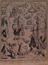 Christopher Colombus discovering the islands of Margarita and Cubagua where they found many pearls (litho) | Obraz na stenu