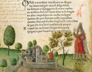 Fol. 17v, 'Orso e non furo mai fiumi ne stagni', from 'Canzoniere e Trionfi' by Petrarch, c.1470 | Obraz na stenu