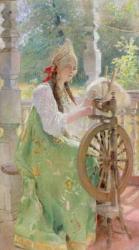 At the Spinning-Wheel (oil on canvas) | Obraz na stenu