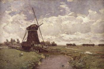 Windmill at Leidschendam (oil on canvas) | Obraz na stenu