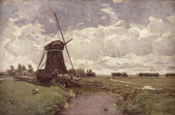 Windmill at Leidschendam (oil on canvas) | Obraz na stenu