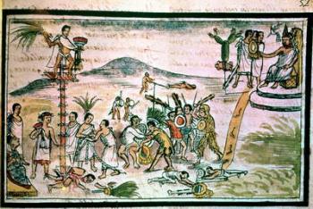 Aztec warriors engage in a ceremonial battle known as the Flowery War, in order to capture future victims for sacrifice | Obraz na stenu