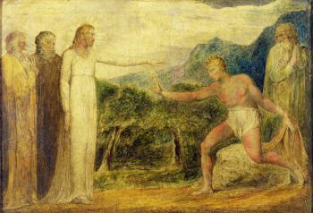 Christ giving sight to Bartimaeus (tempera with pen & ink on canvas) | Obraz na stenu