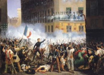 Battle in the rue de Rohan, 28th July 1830, 1831 (oil on canvas) | Obraz na stenu