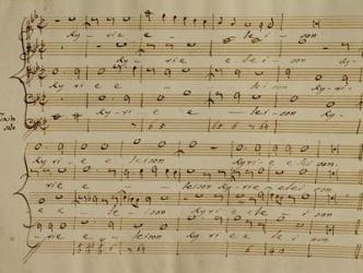 Score of the Kyrie Eleison from the 'Messa a quattro voci', 18th century copy | Obraz na stenu