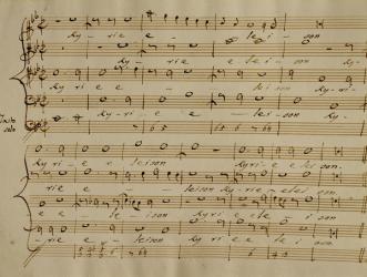 Score of the Kyrie Eleison from the 'Messa a quattro voci', 18th century copy | Obraz na stenu