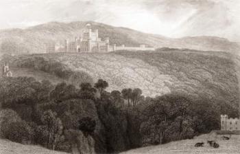 19th century view of Lowther Castle, in the historic county of Westmorland, which now forms part of the modern county of Cumbria, England. From Churton's Portrait and Lanscape Gallery, published 1836. | Obraz na stenu